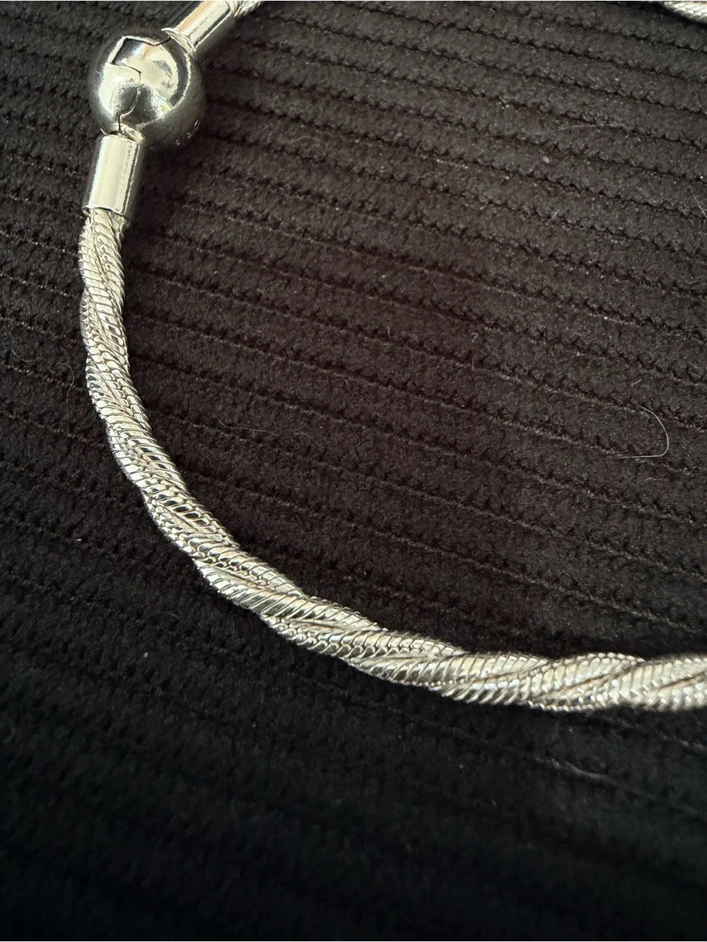 Pandora Twisted Mesh Charm Bracelet - Silver